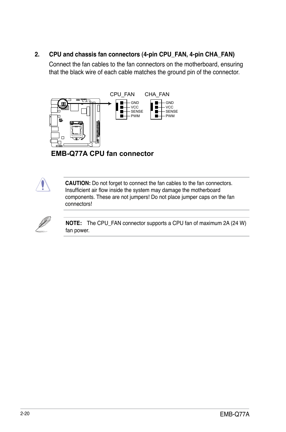 Emb-q77a cpu fan connector | AAEON EMB-Q77A User Manual | Page 28 / 62