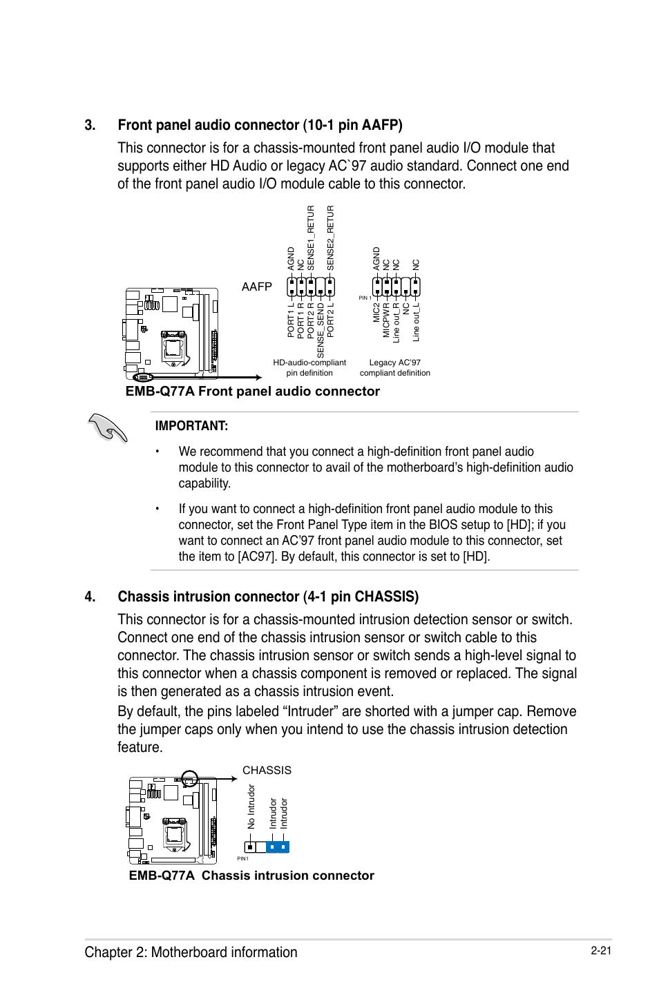 Chapter 2: motherboard information | AAEON EMB-Q77A User Manual | Page 29 / 62