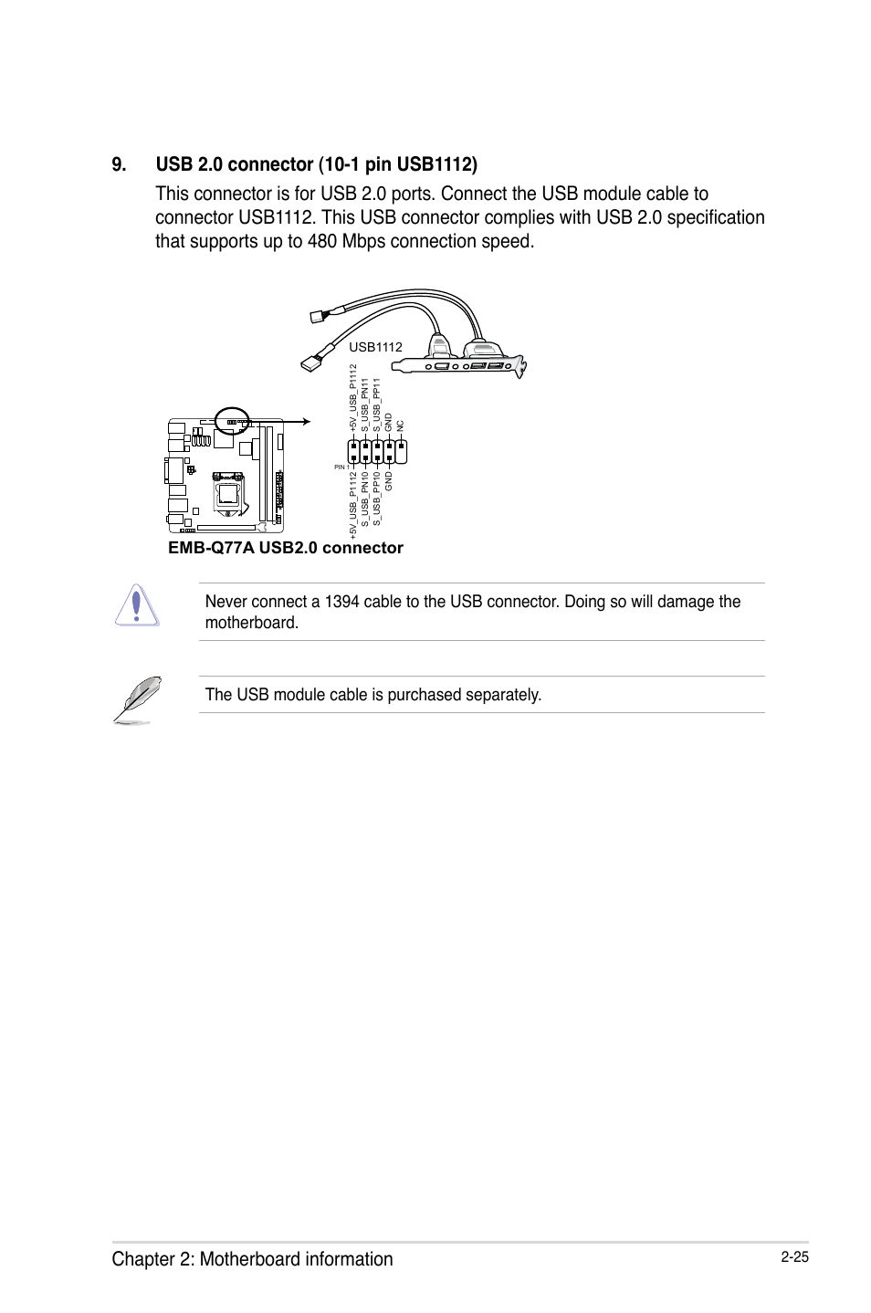 Emb-q77a usb2.0 connector | AAEON EMB-Q77A User Manual | Page 33 / 62