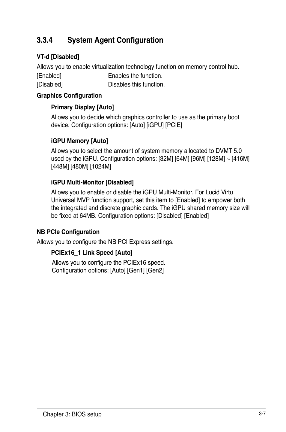 4 system agent configuration, System agent configuration -7 | AAEON EMB-Q77A User Manual | Page 43 / 62