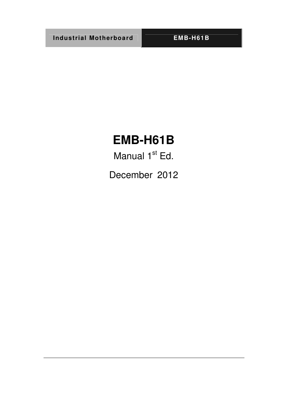 AAEON EMB-H61B User Manual | 81 pages