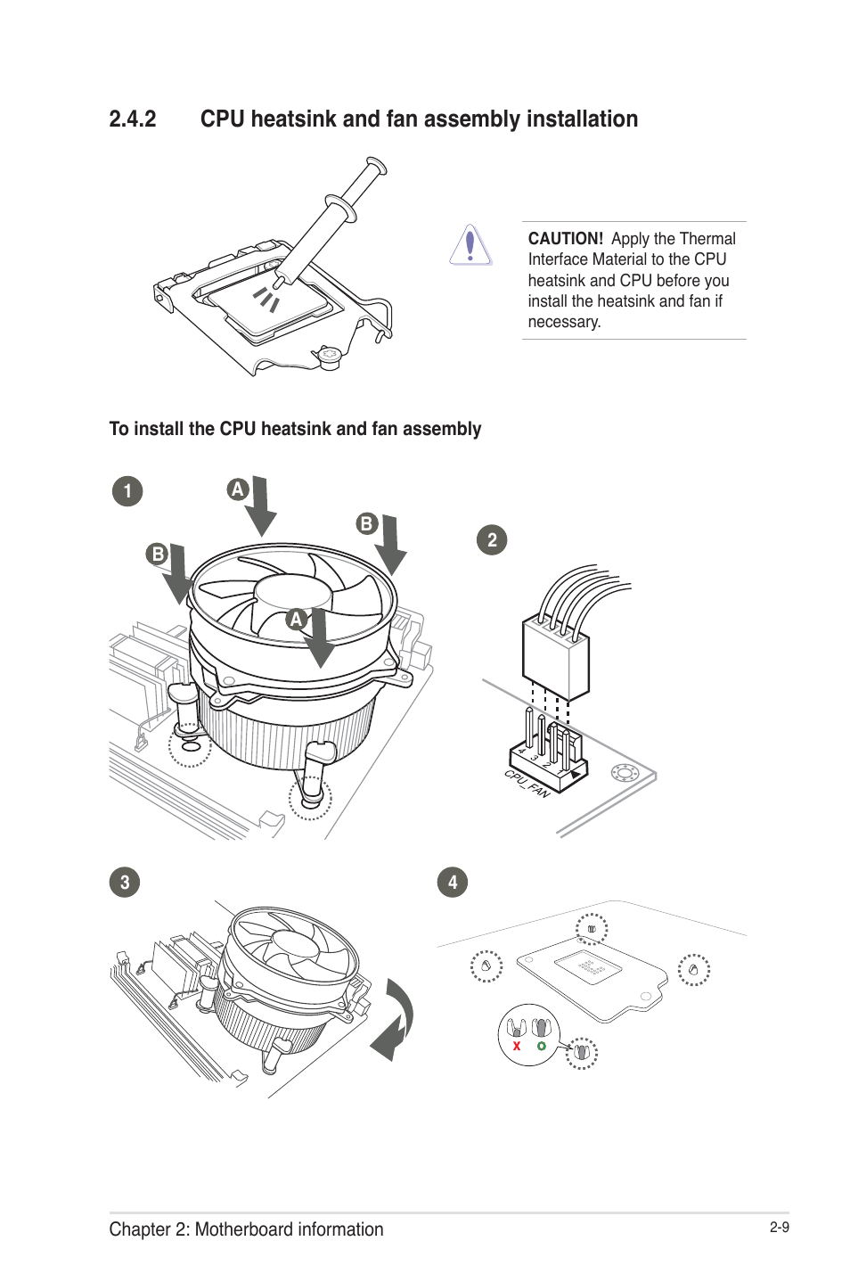 2 cpu heatsink and fan assembly installation, Cpu heatsink and fan assembly installation -9 | AAEON EMB-B75B User Manual | Page 17 / 50