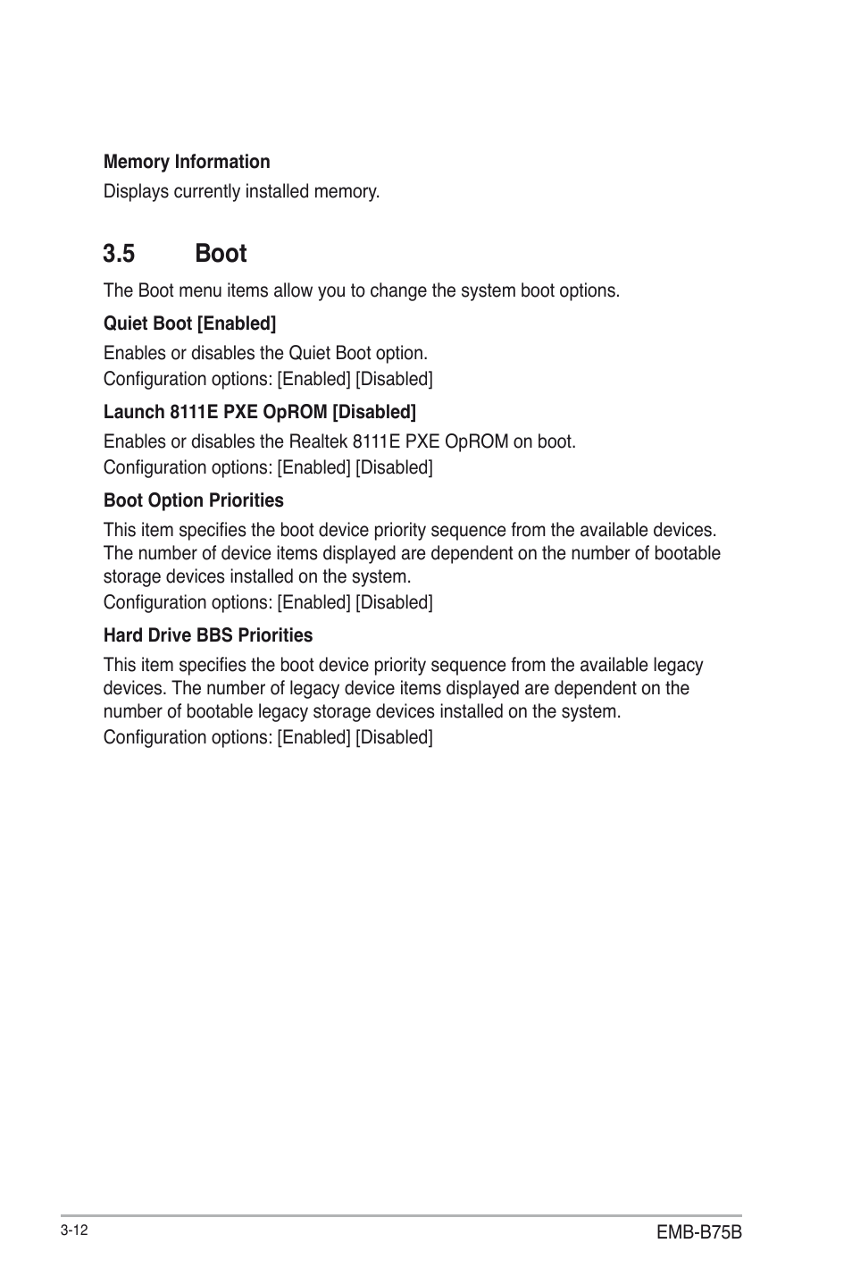 5 boot, Boot -12 | AAEON EMB-B75B User Manual | Page 44 / 50