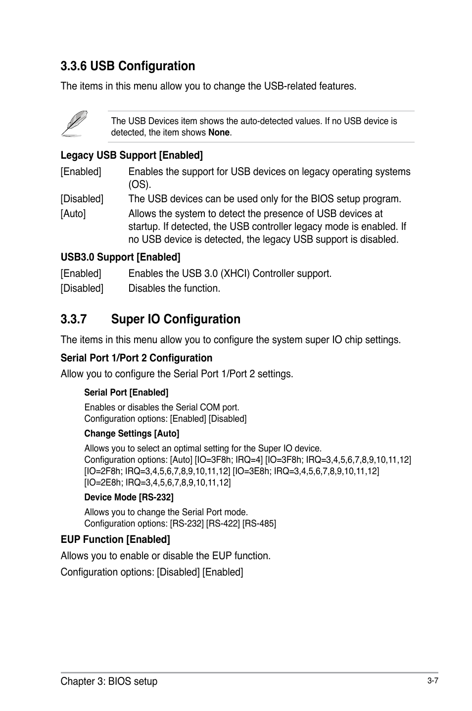 6 usb configuration, 7 super io configuration | AAEON EMB-B75A User Manual | Page 39 / 48