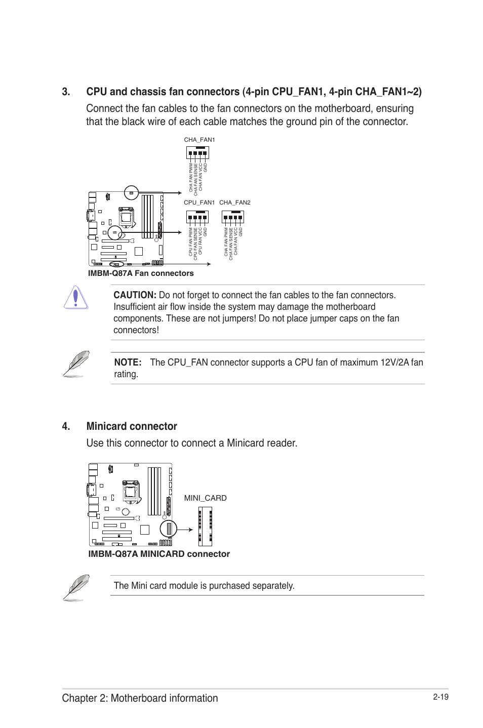 Chapter 2: motherboard information, The mini card module is purchased separately | AAEON IMBM-Q87A User Manual | Page 27 / 48