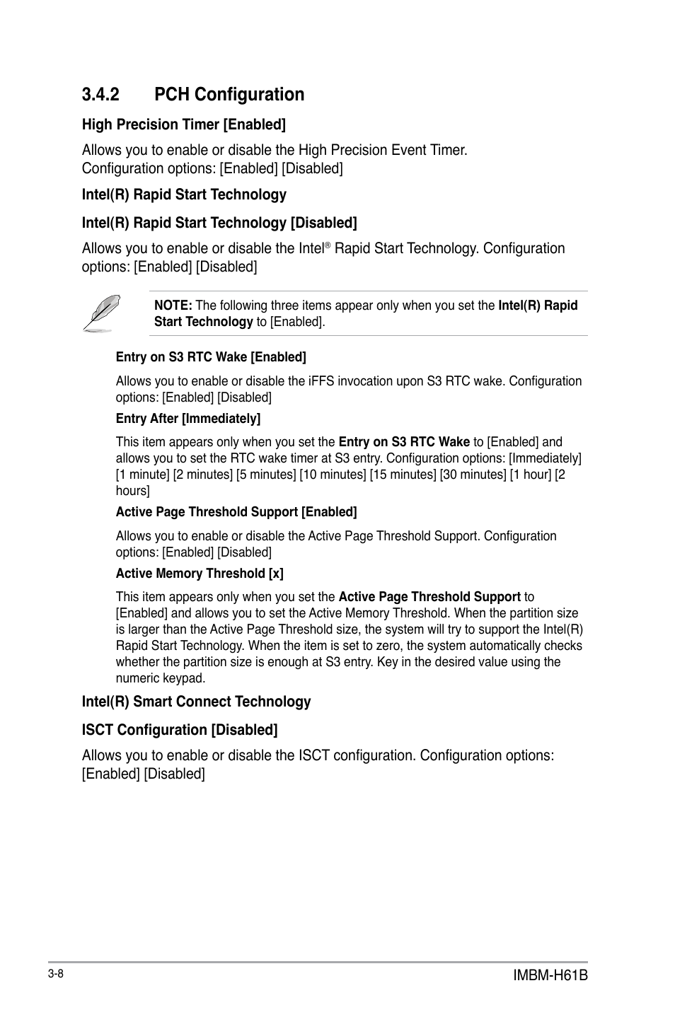 2 pch configuration, Pch configuration -8 | AAEON IMBM-H61B User Manual | Page 38 / 52