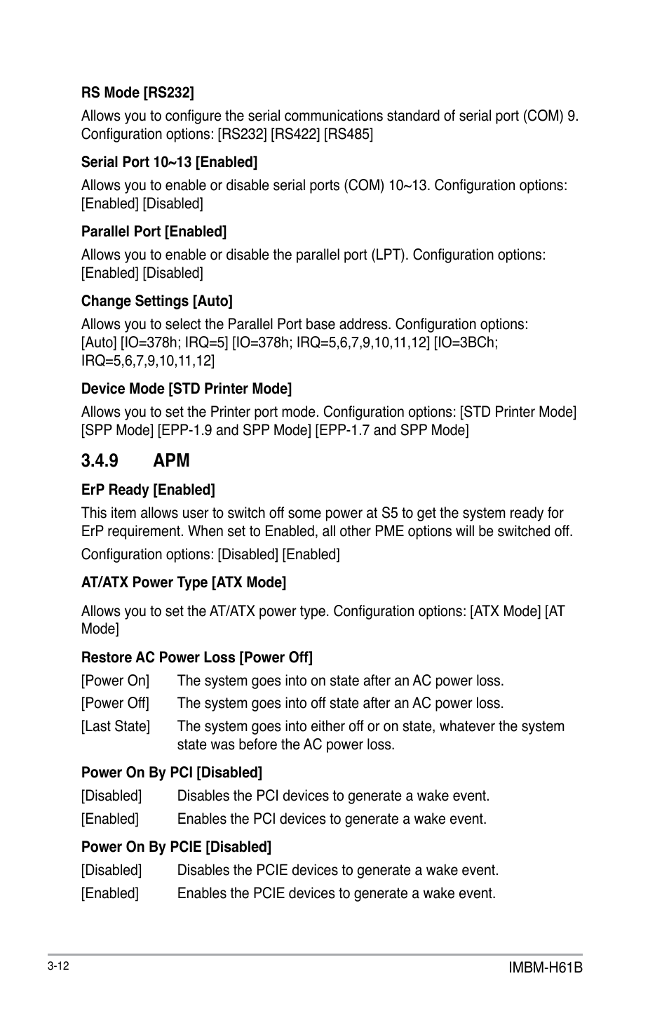 9 apm, Apm -12 | AAEON IMBM-H61B User Manual | Page 42 / 52