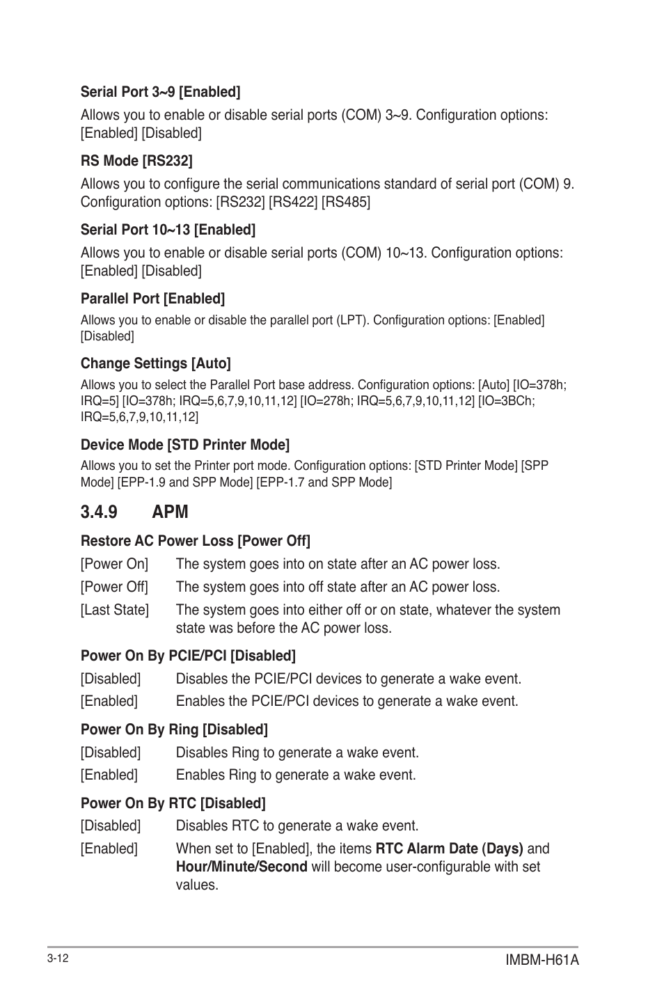 9 apm, Apm -12 | AAEON IMBM-H61A User Manual | Page 42 / 52