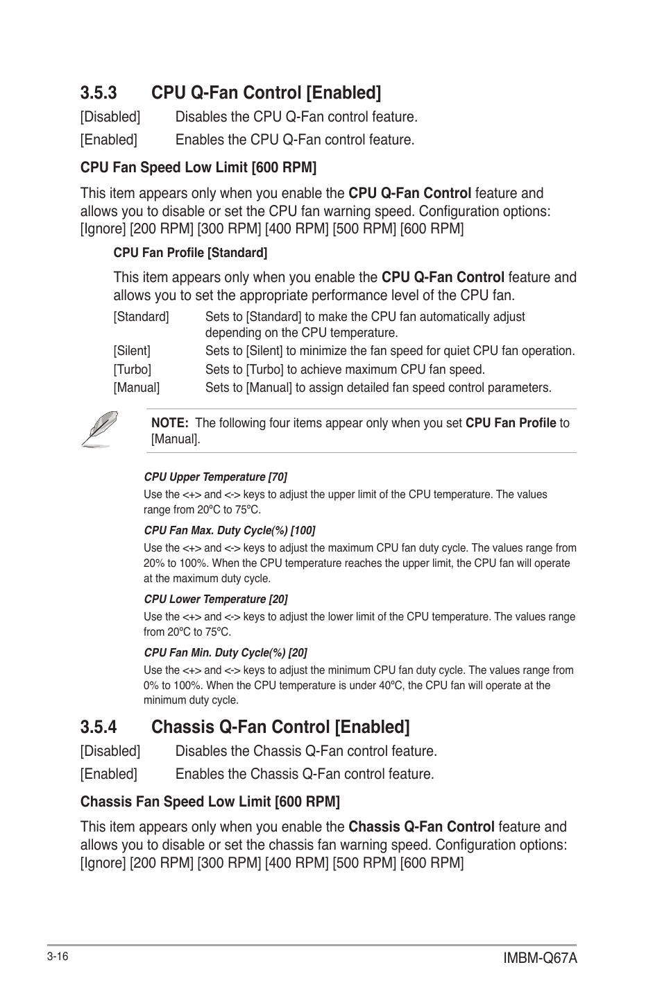 3 cpu q-fan control [enabled, 4 chassis q-fan control [enabled, Cpu q-fan control [enabled] -16 | Chassis q-fan control [enabled] -16 | AAEON IMBM-Q67A User Manual | Page 48 / 56