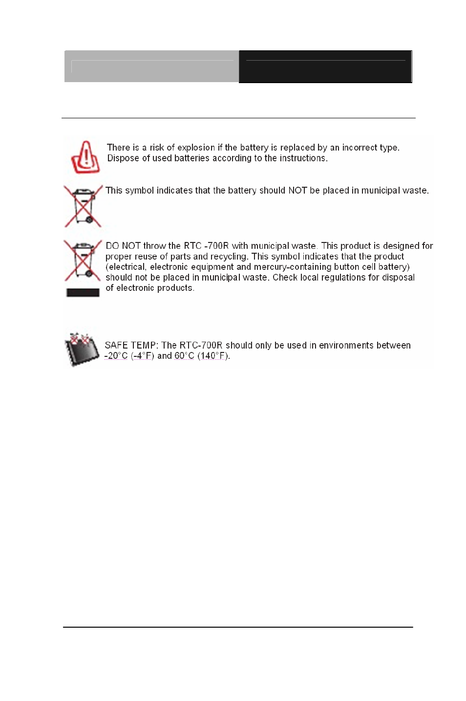 Regulatory information / disclaimers | AAEON RTC-700A User Manual | Page 84 / 87