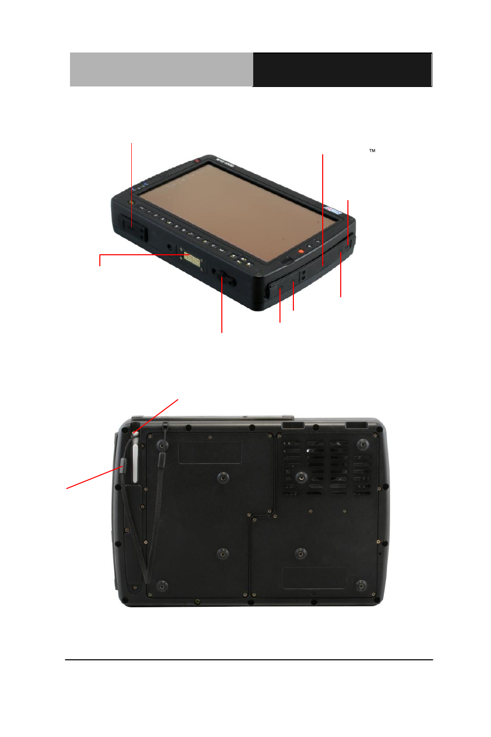 Right and bottom view rear view | AAEON RTC-1000A1 User Manual | Page 23 / 52