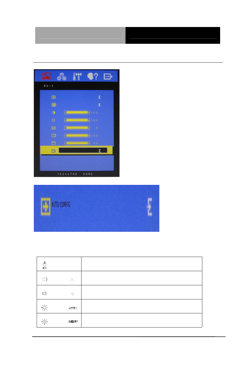 9 auto config- submenu available key functions | AAEON ACD-515R User Manual | Page 37 / 50