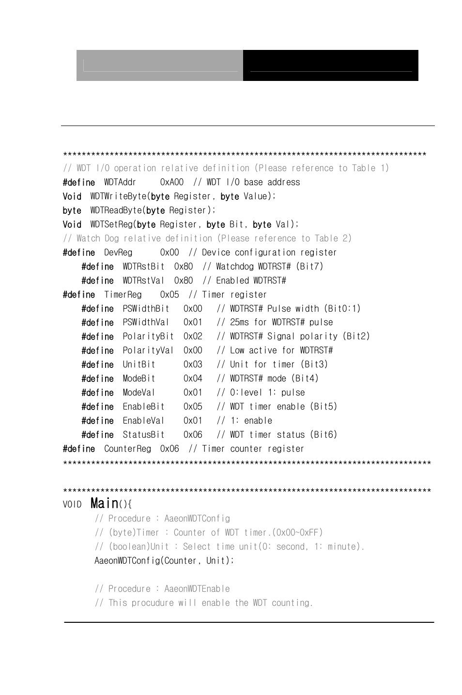Main, A.2 watchdog sample program | AAEON TKS-P20-CV01 User Manual | Page 77 / 99