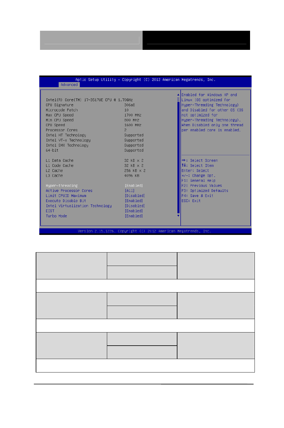 Cpu configuration | AAEON TKS-G21-QM77B User Manual | Page 50 / 134