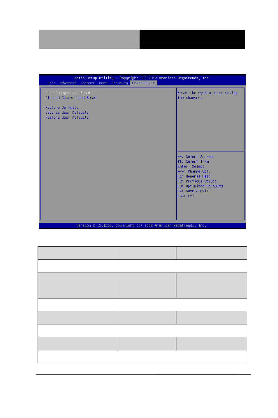 Setup submenu: exit | AAEON PICO-HD01 User Manual | Page 71 / 104