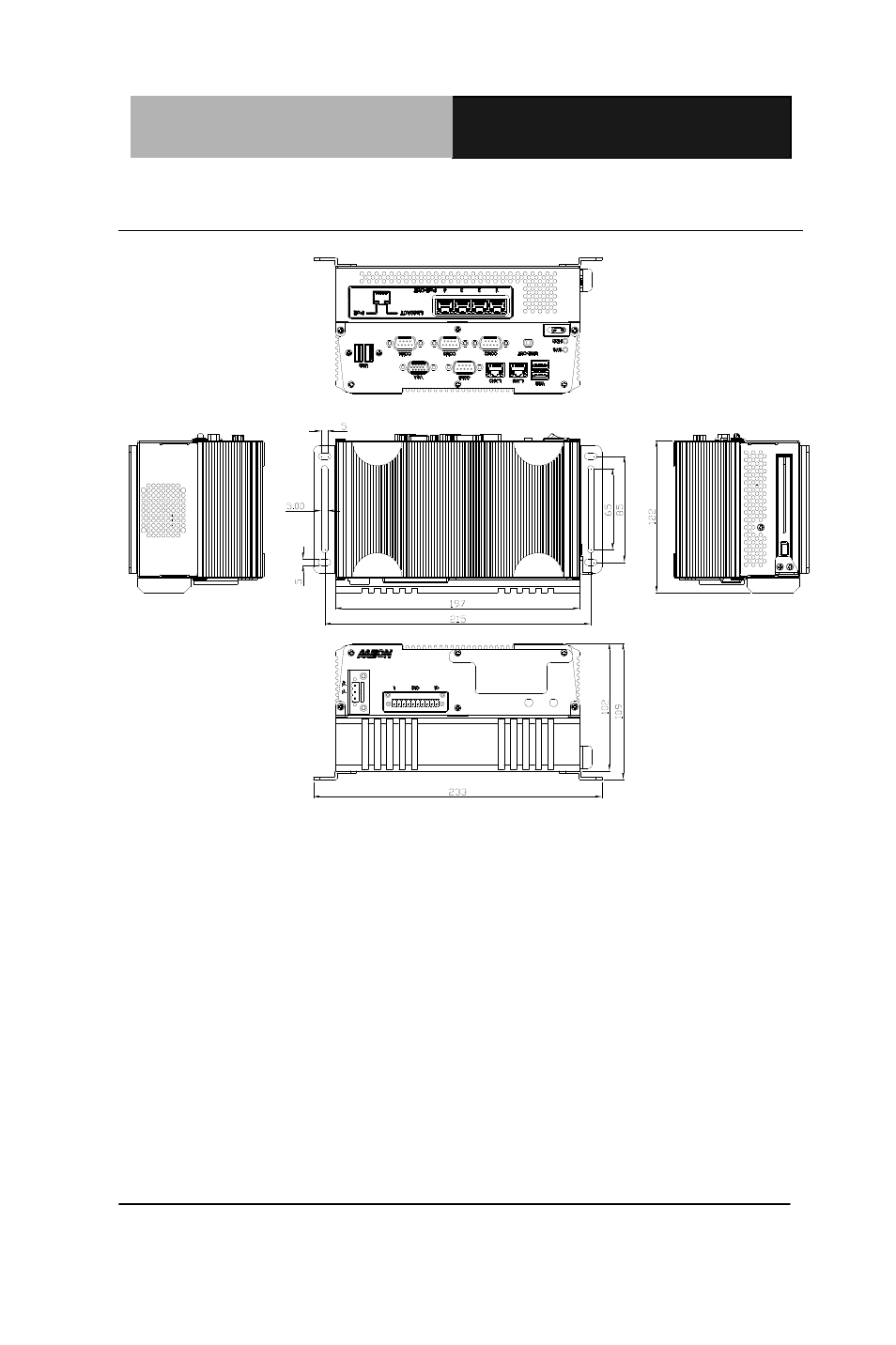 1 dimension and i/o of aec-vs01 | AAEON AEC-VS01 User Manual | Page 16 / 99