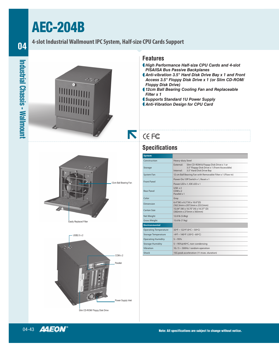 AAEON AEC-204B User Manual | 2 pages