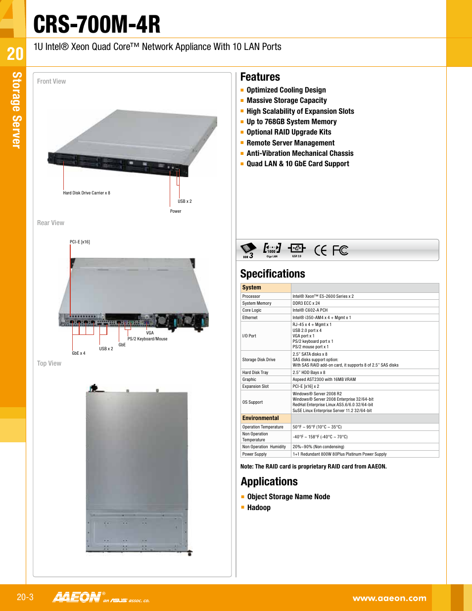 AAEON CRS-700M-4R User Manual | 1 page