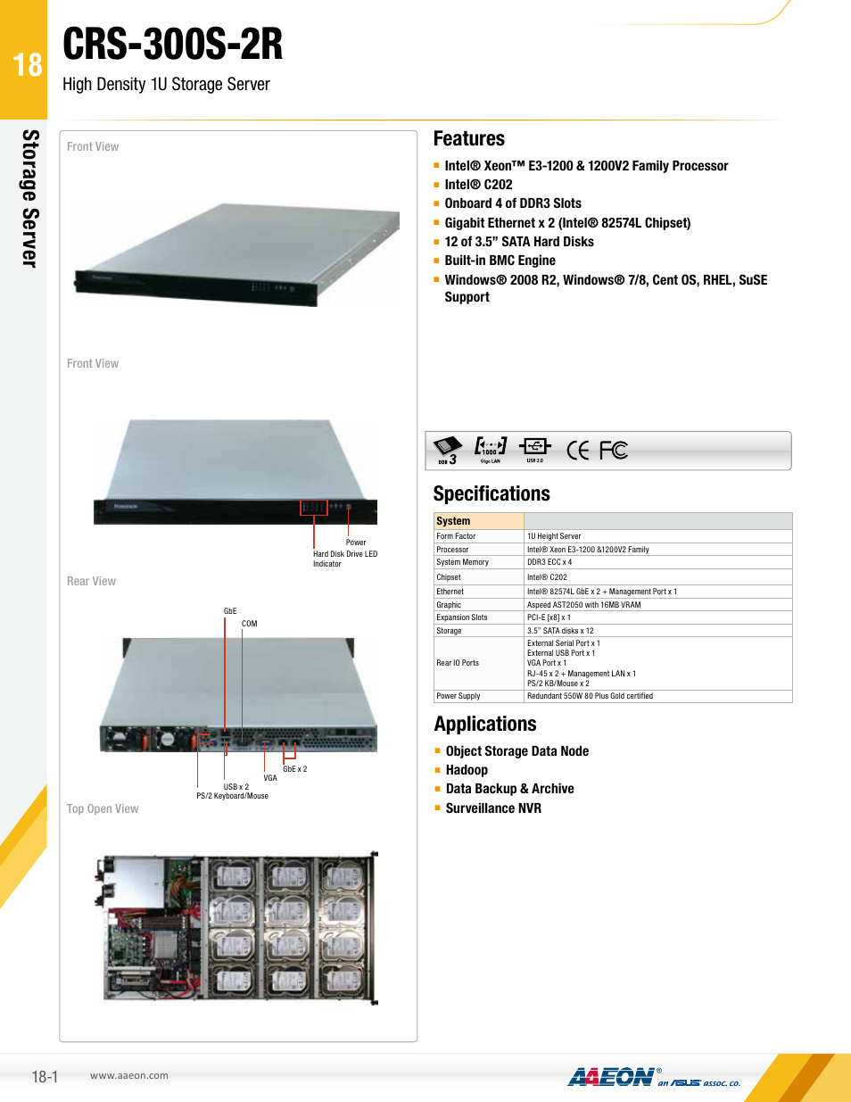 AAEON CRS-300S-2R User Manual | 1 page