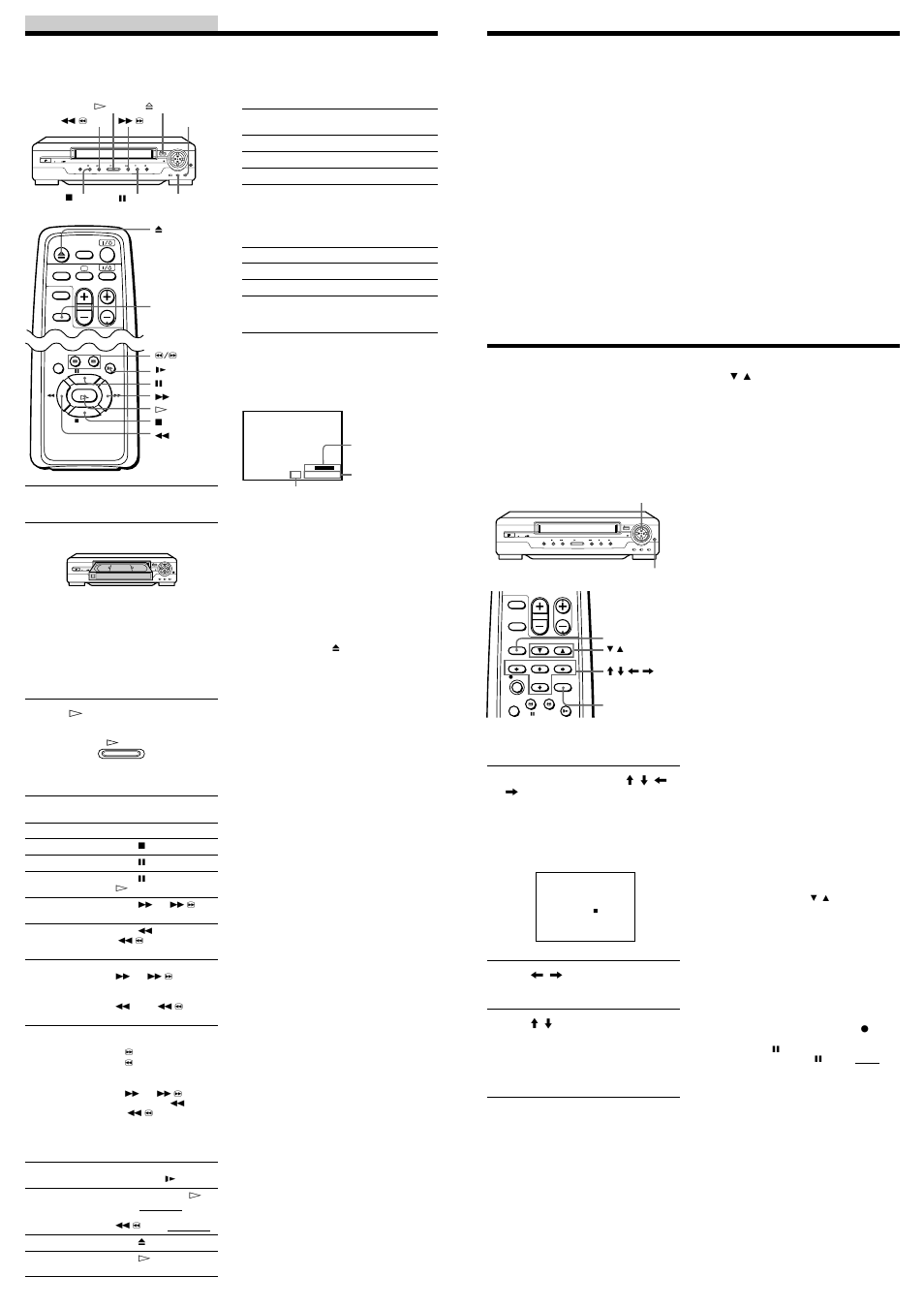 Operations, Playing/searching at various speeds, Adjusting the picture | Sony SLV-GA35TH User Manual | Page 2 / 4