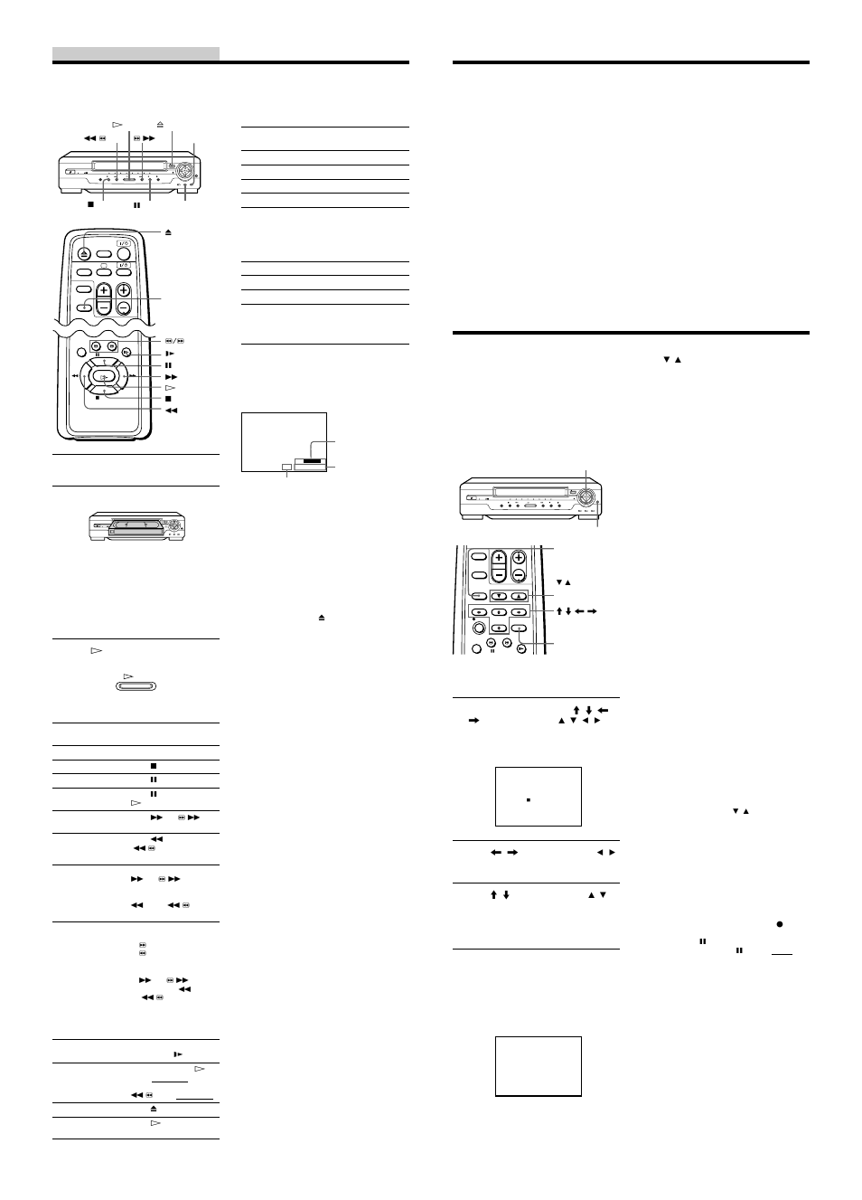 Playing/searching at various speeds, Adjusting the picture, Adjusting the resolution and colour | Adjusting the tracking, About optimum picture control (opc), About adaptive picture control (apc) | Sony SLV-GA59 User Manual | Page 2 / 4
