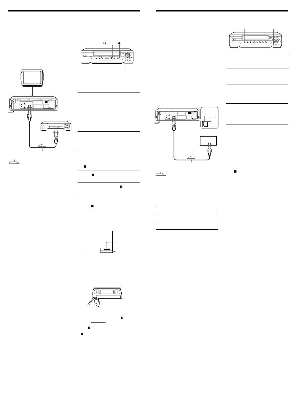 Editing with another unit, Connections necessary to record on this unit, Editing (when recording on this unit) | Synchronised recording, Connections necessary to use this function, How to make a synchronised recording | Sony SLV-GA59 User Manual | Page 3 / 4