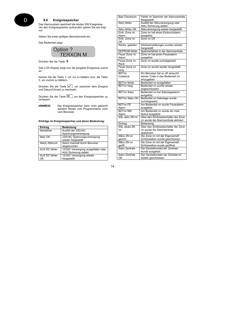 ABUS AZ4299 Terxon SX Base Kit with sounder Operating instructions User Manual | Page 14 / 74