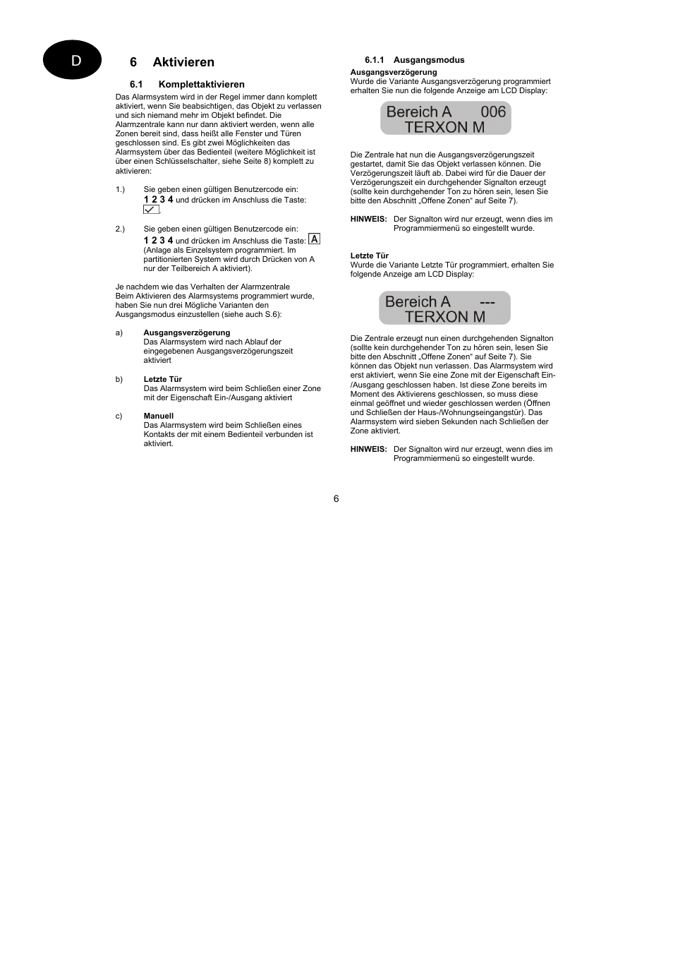 6 aktivieren | ABUS AZ4299 Terxon SX Base Kit with sounder Operating instructions User Manual | Page 6 / 74