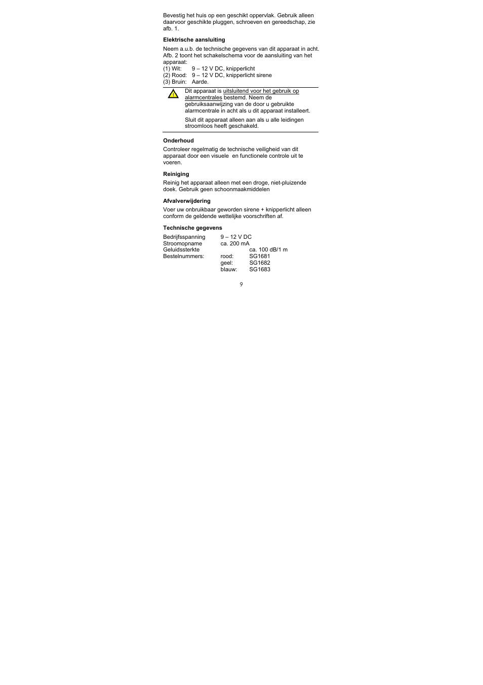ABUS SG1683 Flashing light and siren User Manual | Page 10 / 12