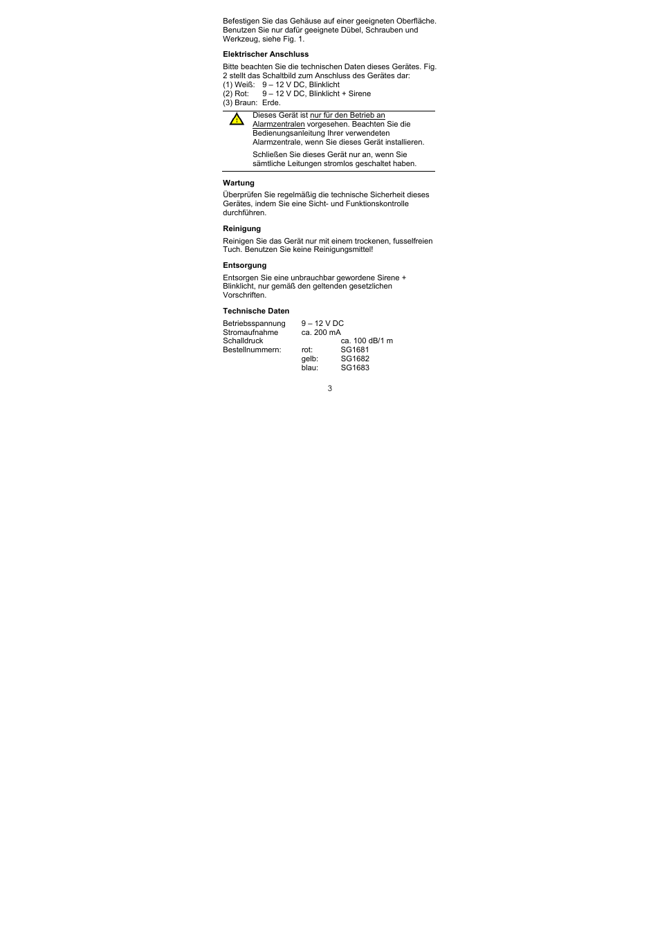 ABUS SG1683 Flashing light and siren User Manual | Page 4 / 12