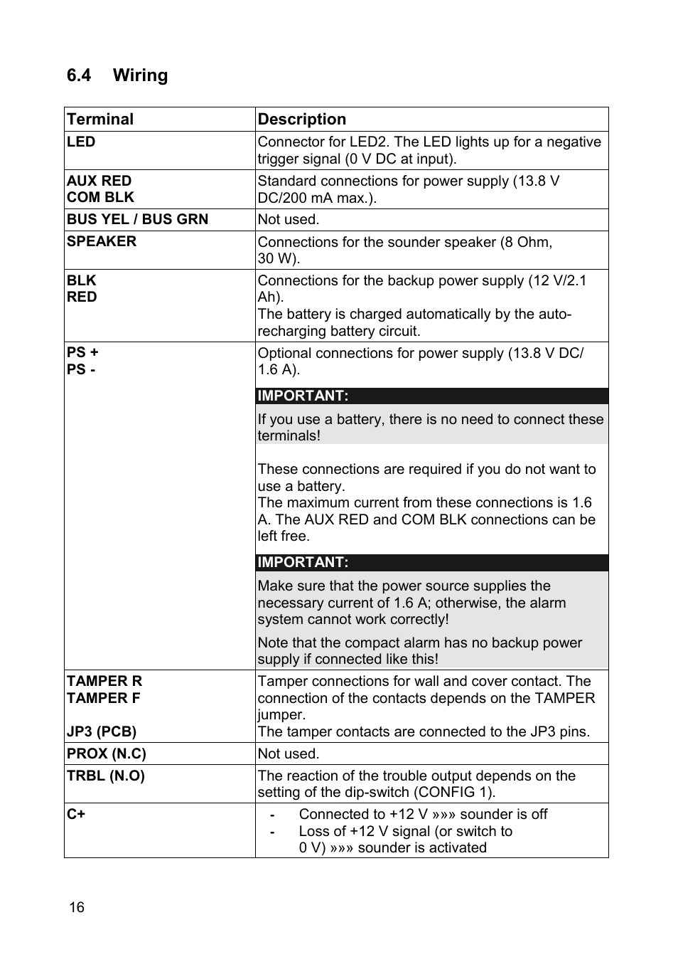 4 wiring | ABUS SG1810 Profiline sounder User Manual | Page 16 / 40