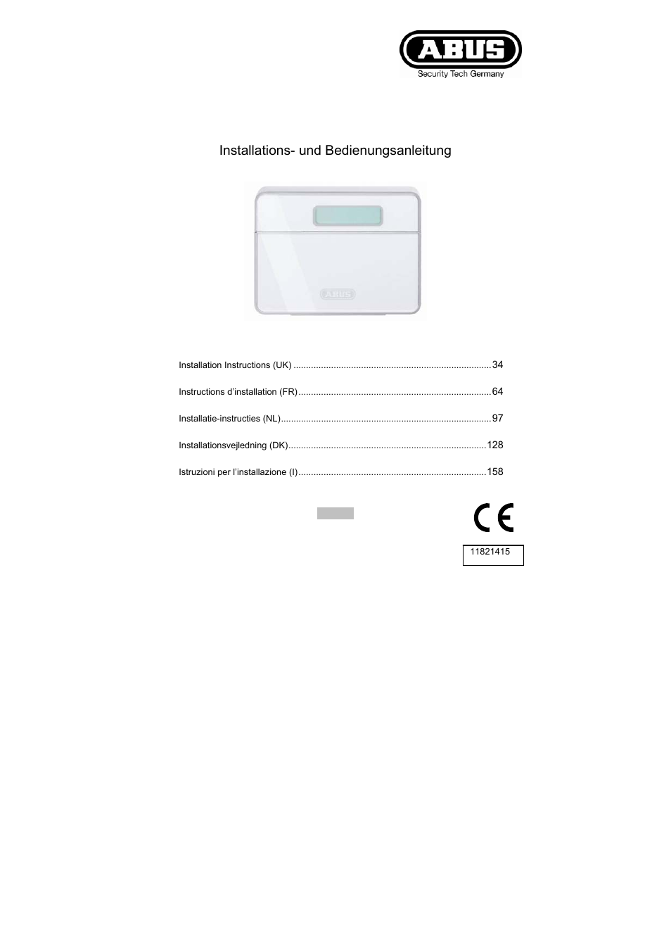 ABUS AZ6301 Terxon PSTN dialer User Manual | 189 pages