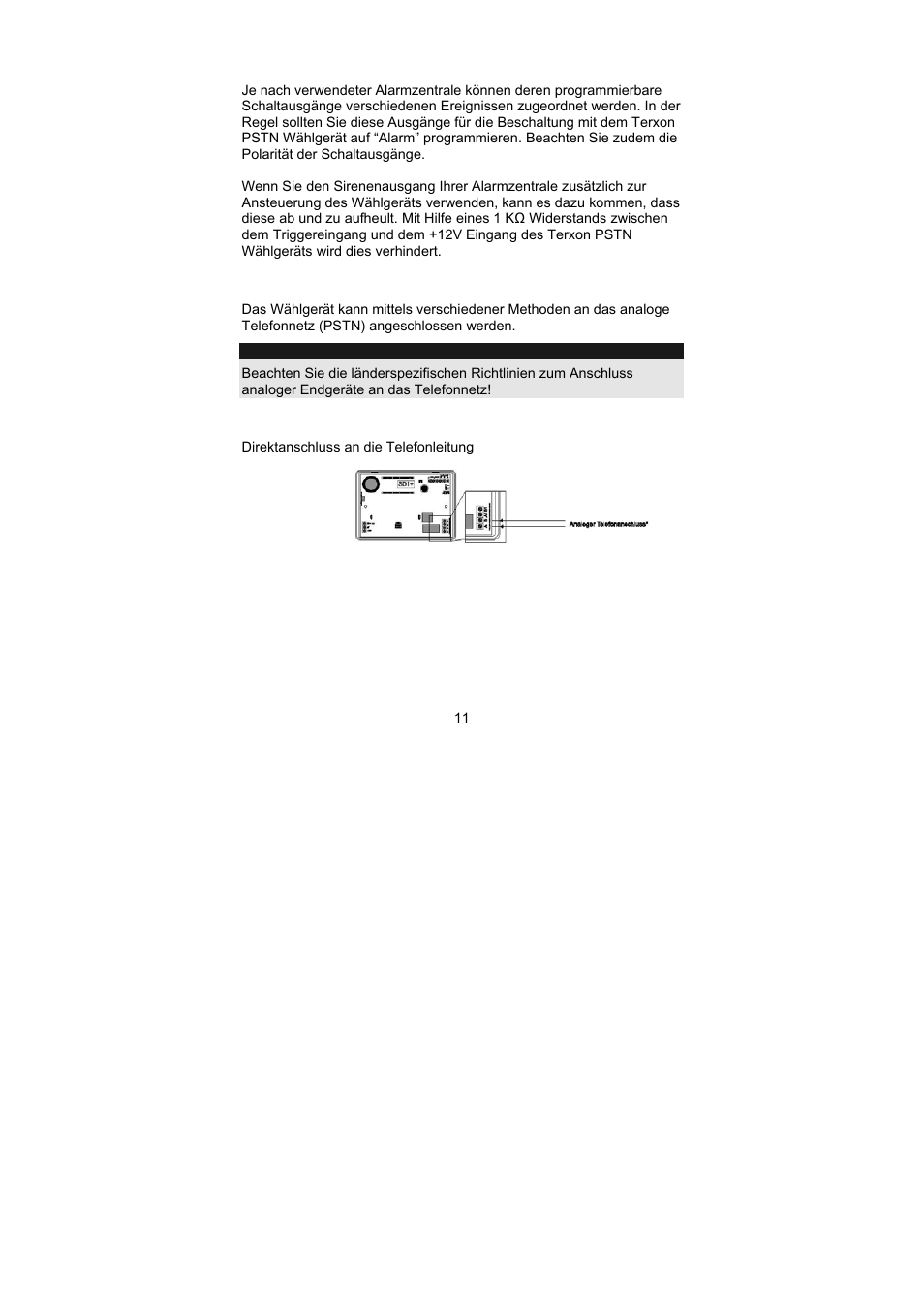 ABUS AZ6301 Terxon PSTN dialer User Manual | Page 11 / 189