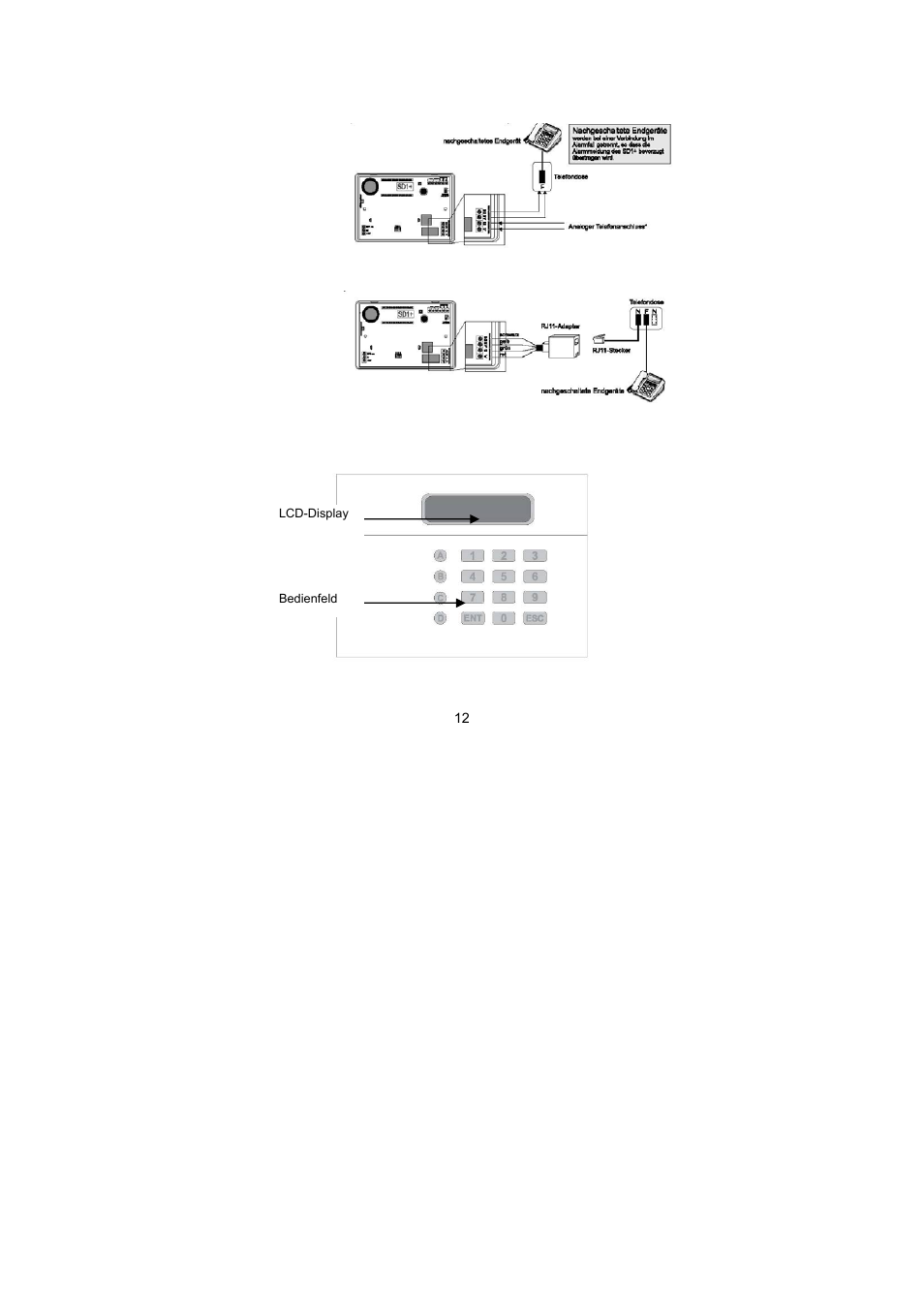 Display und bedienfeld | ABUS AZ6301 Terxon PSTN dialer User Manual | Page 12 / 189