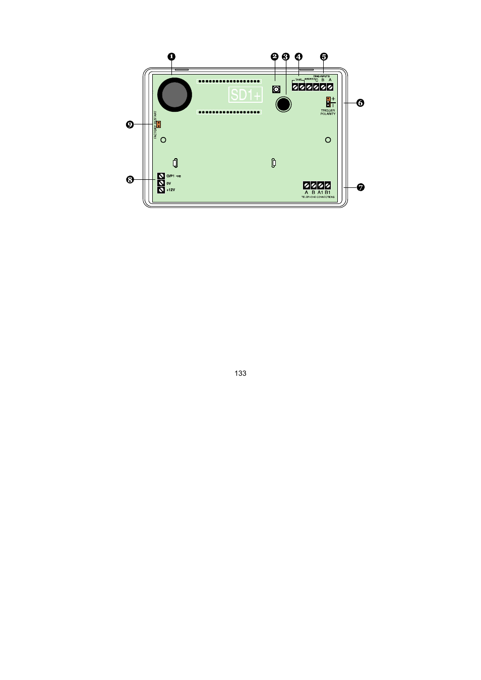 Oversigt over printkortet | ABUS AZ6301 Terxon PSTN dialer User Manual | Page 133 / 189