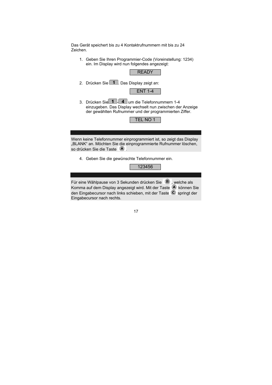 ABUS AZ6301 Terxon PSTN dialer User Manual | Page 17 / 189