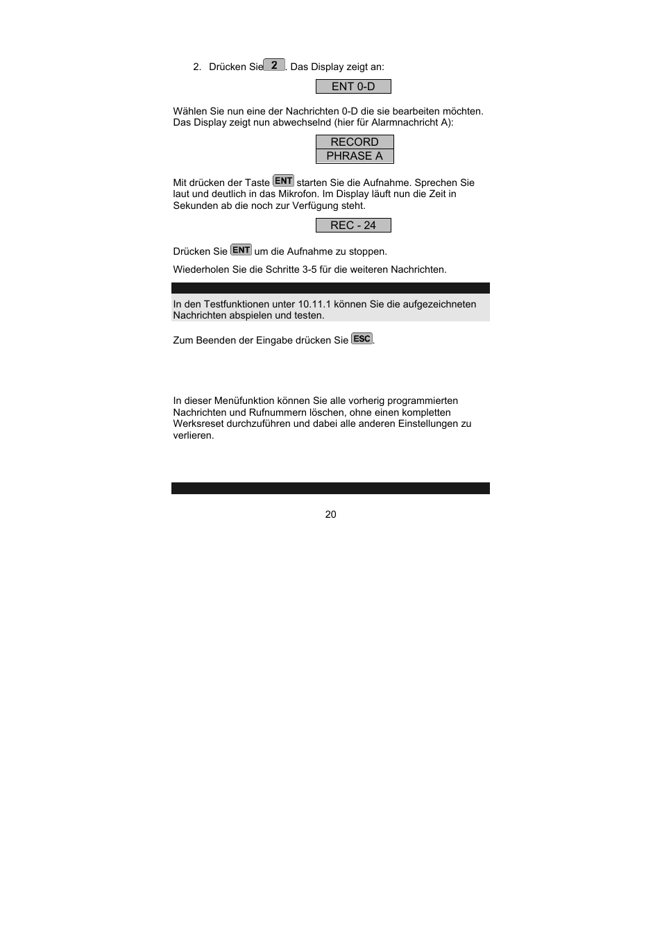 ABUS AZ6301 Terxon PSTN dialer User Manual | Page 20 / 189