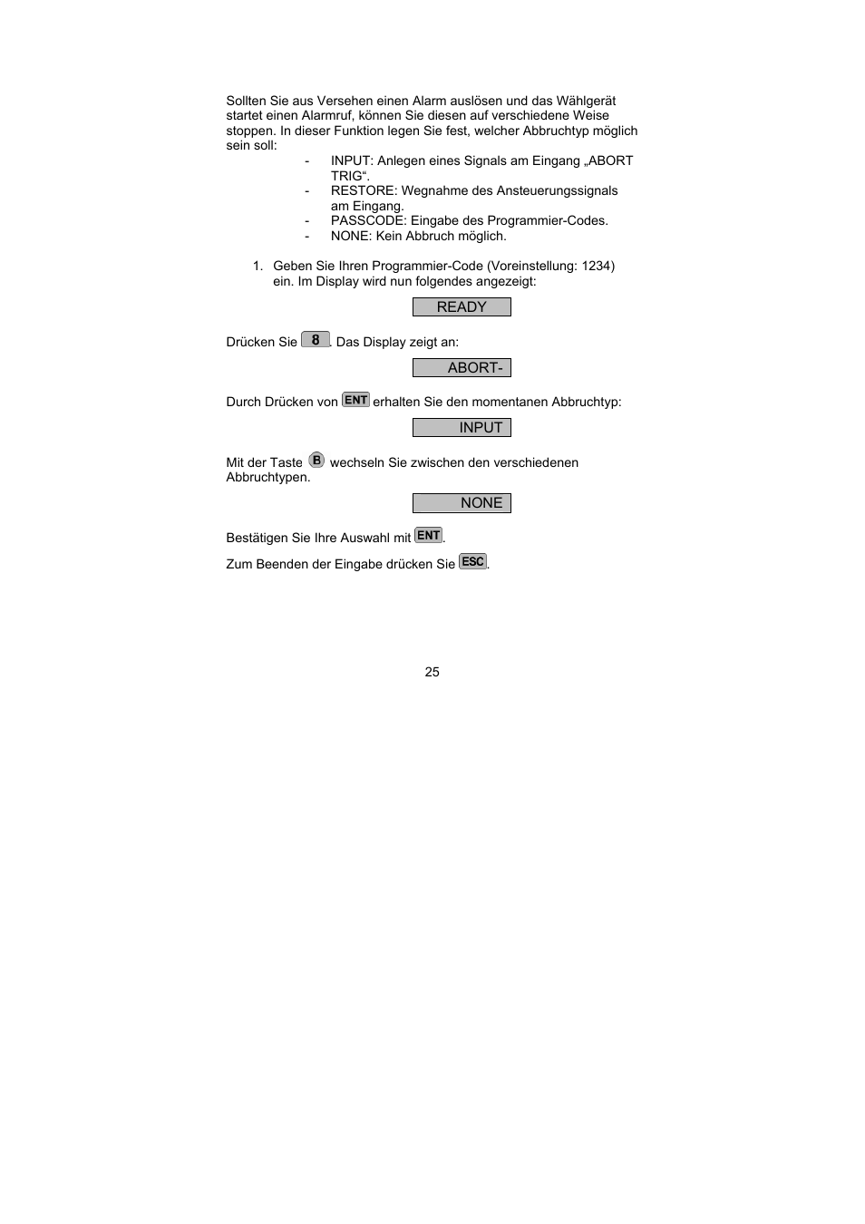 ABUS AZ6301 Terxon PSTN dialer User Manual | Page 25 / 189