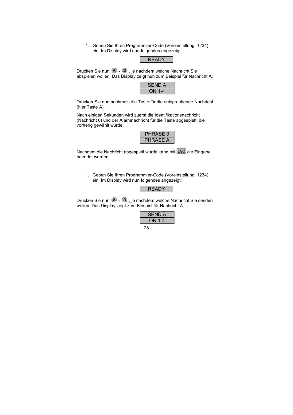 ABUS AZ6301 Terxon PSTN dialer User Manual | Page 28 / 189