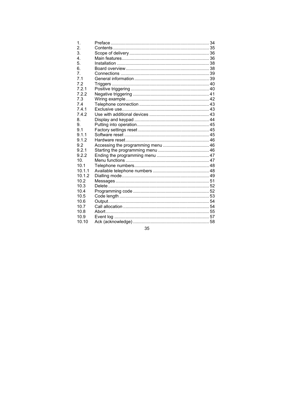 ABUS AZ6301 Terxon PSTN dialer User Manual | Page 35 / 189