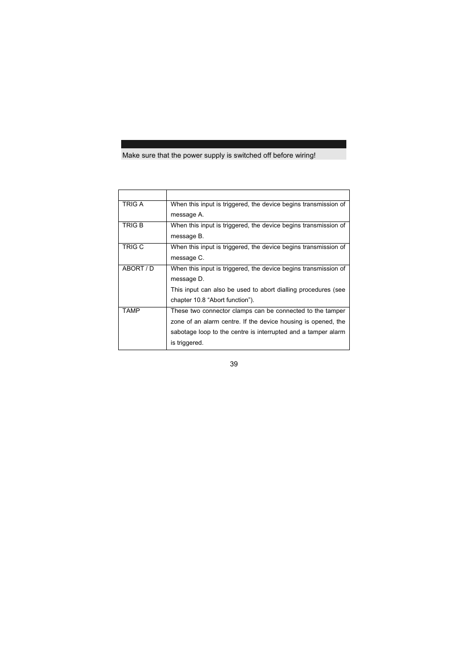 Connections, 1 general information | ABUS AZ6301 Terxon PSTN dialer User Manual | Page 39 / 189