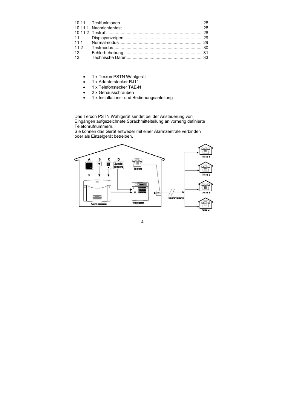 ABUS AZ6301 Terxon PSTN dialer User Manual | Page 4 / 189