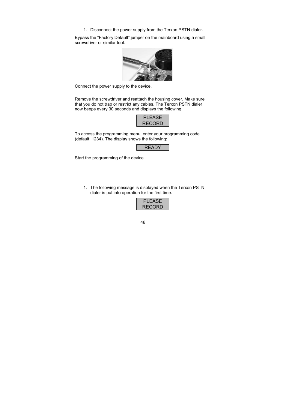 ABUS AZ6301 Terxon PSTN dialer User Manual | Page 46 / 189