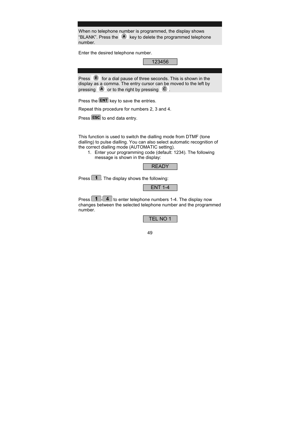 ABUS AZ6301 Terxon PSTN dialer User Manual | Page 49 / 189