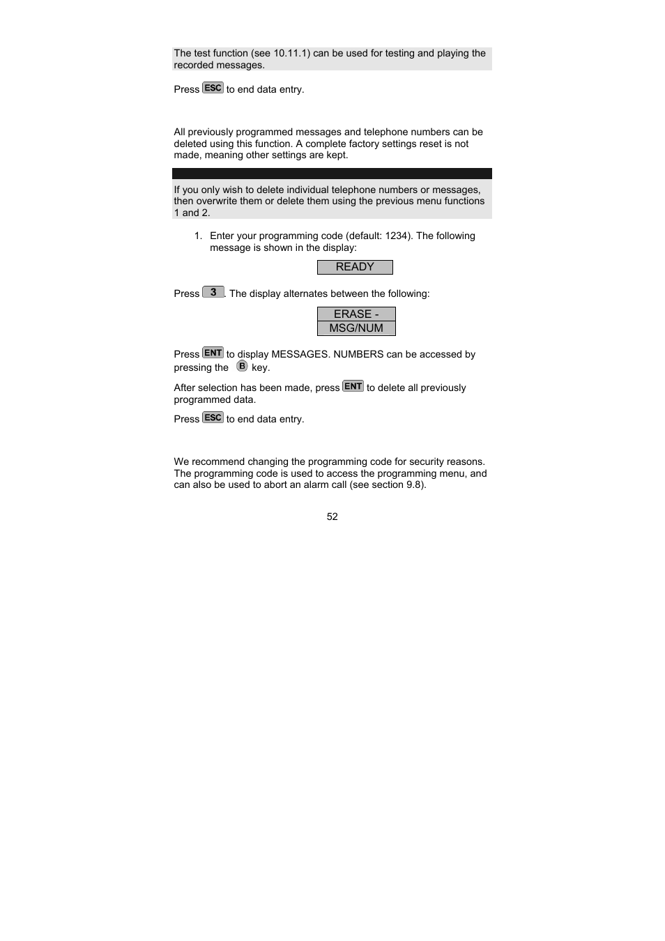ABUS AZ6301 Terxon PSTN dialer User Manual | Page 52 / 189