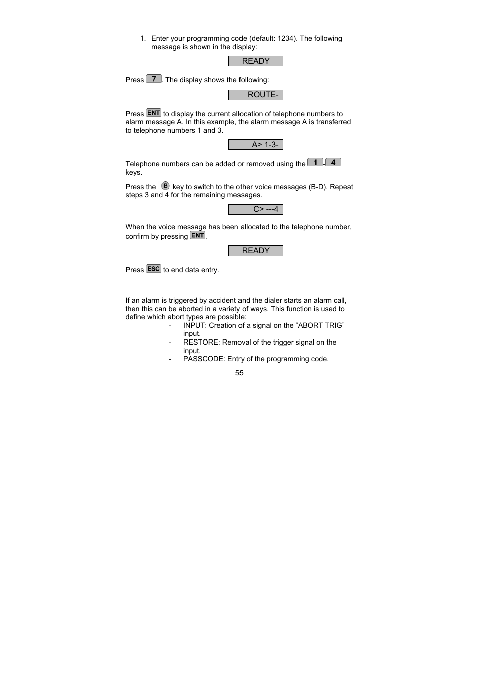 ABUS AZ6301 Terxon PSTN dialer User Manual | Page 55 / 189