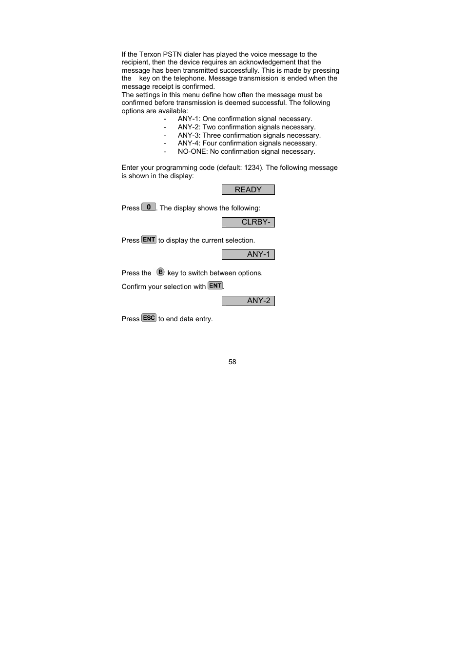 ABUS AZ6301 Terxon PSTN dialer User Manual | Page 58 / 189