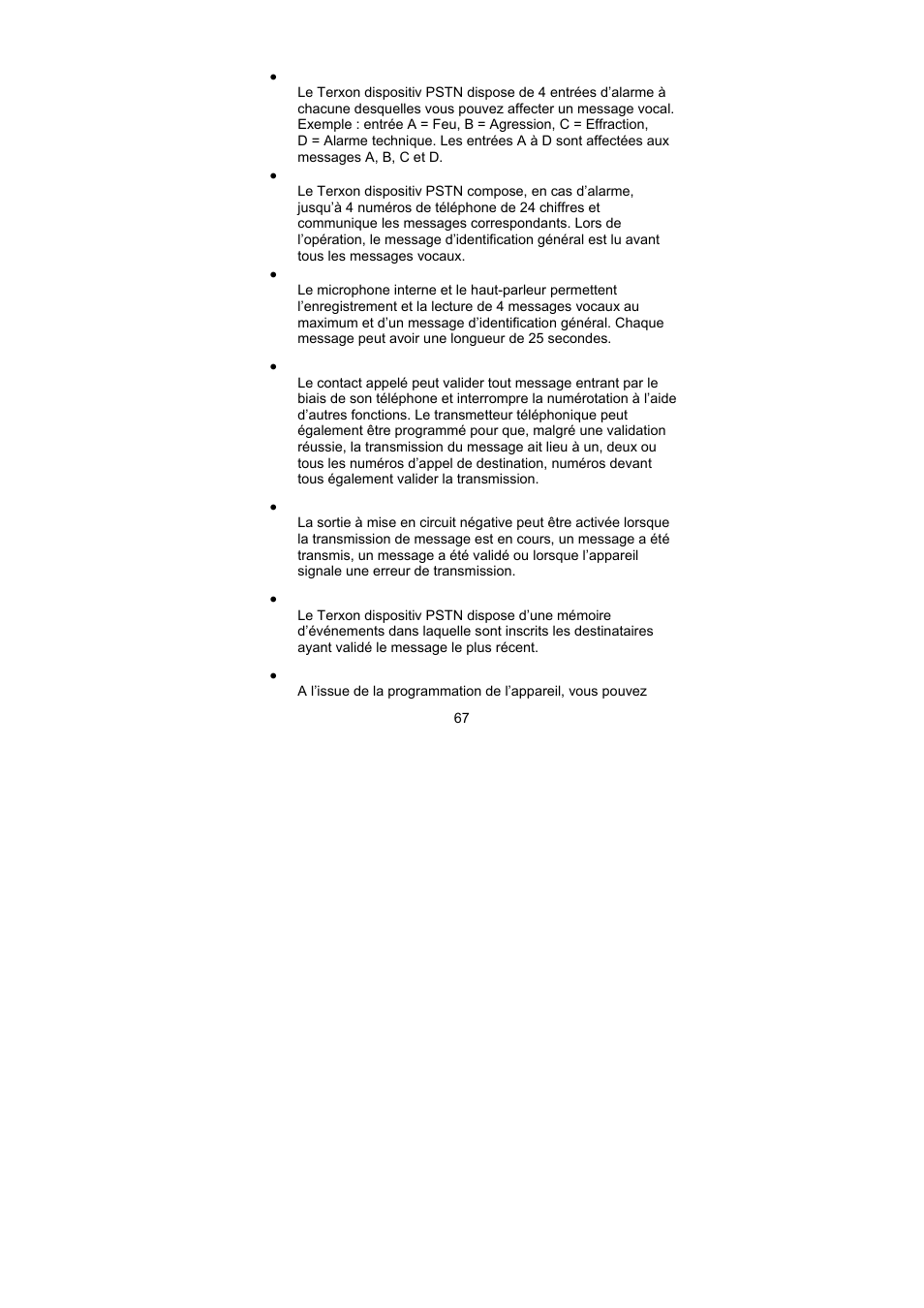 ABUS AZ6301 Terxon PSTN dialer User Manual | Page 67 / 189