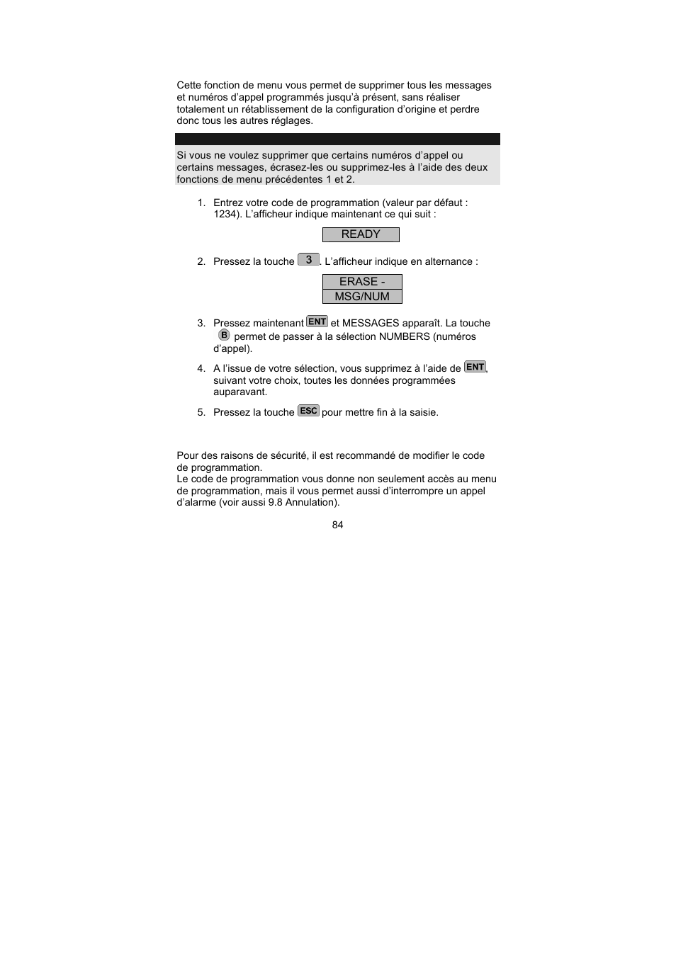 ABUS AZ6301 Terxon PSTN dialer User Manual | Page 84 / 189