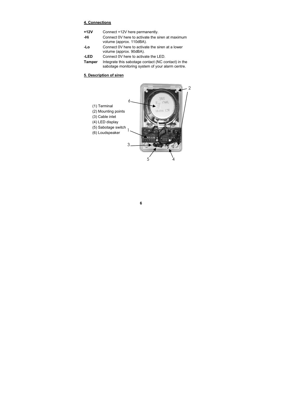 ABUS SG1250 Inside siren User Manual | Page 6 / 19